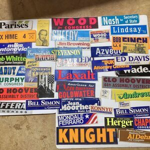 VTG Ephemera‎ 130+ Bumper Stickers Congress Politician Nash Duke Wade leaflet